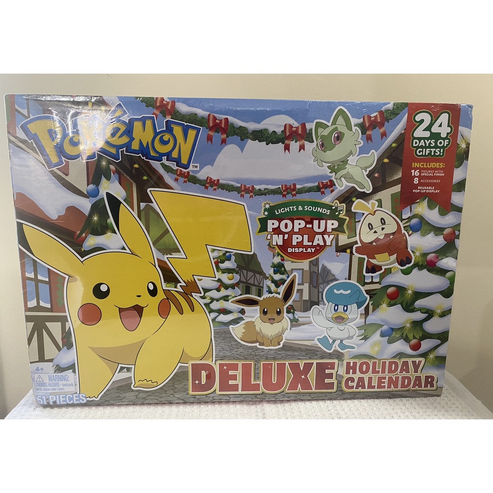 Pokemon 2024 DELUXE Holiday Advent Calendar (16 Figures & 8 Accessories)